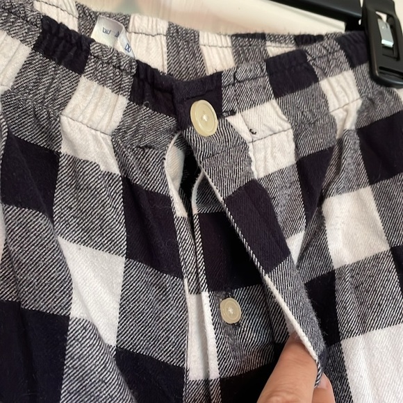 Men’s Lands’ End Sz L pj pants. Button fly navy & white checkered elastic waist - Picture 3 of 6